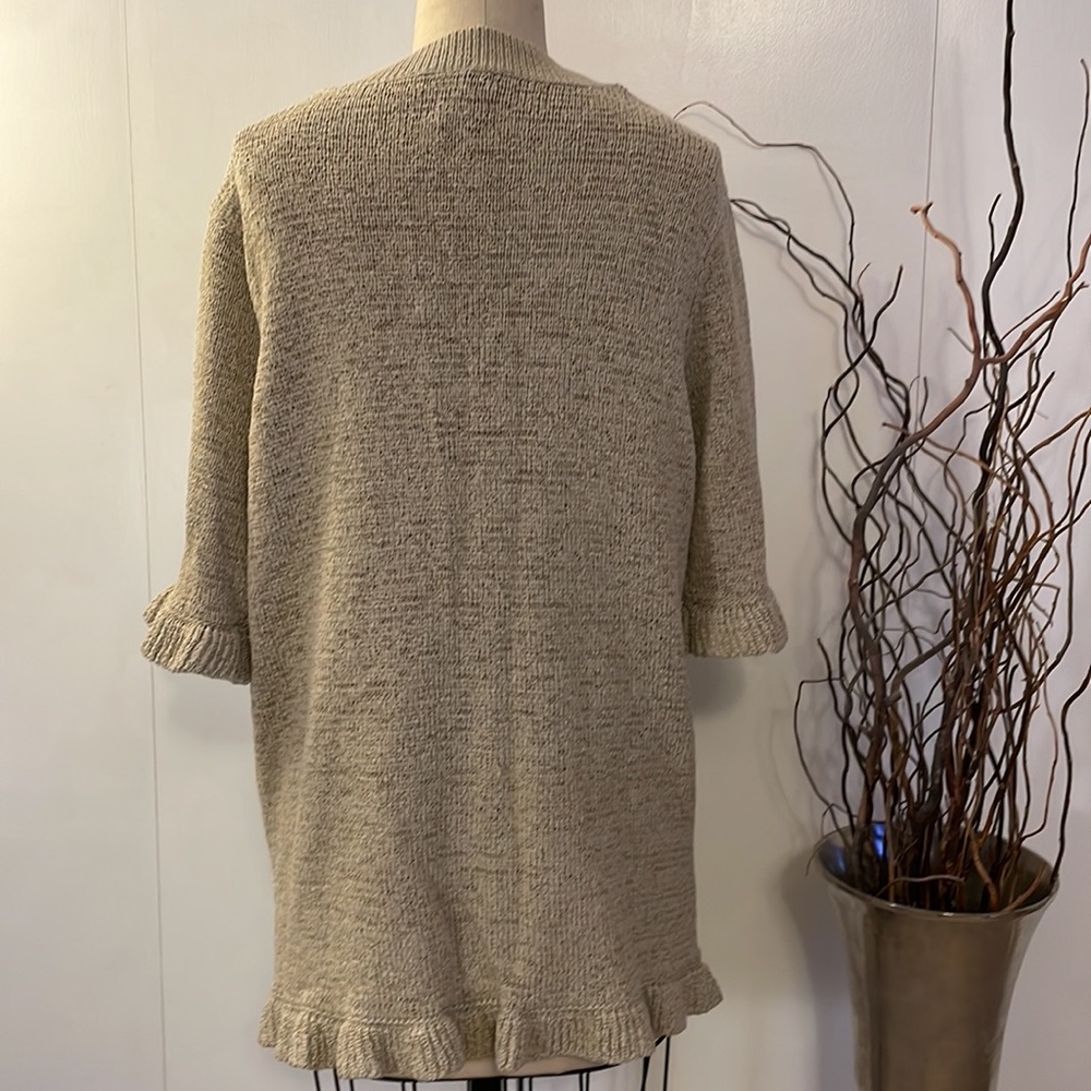 Sarah Spencer One button cardigan sweater with ruffle trim - Picture 5 of 7